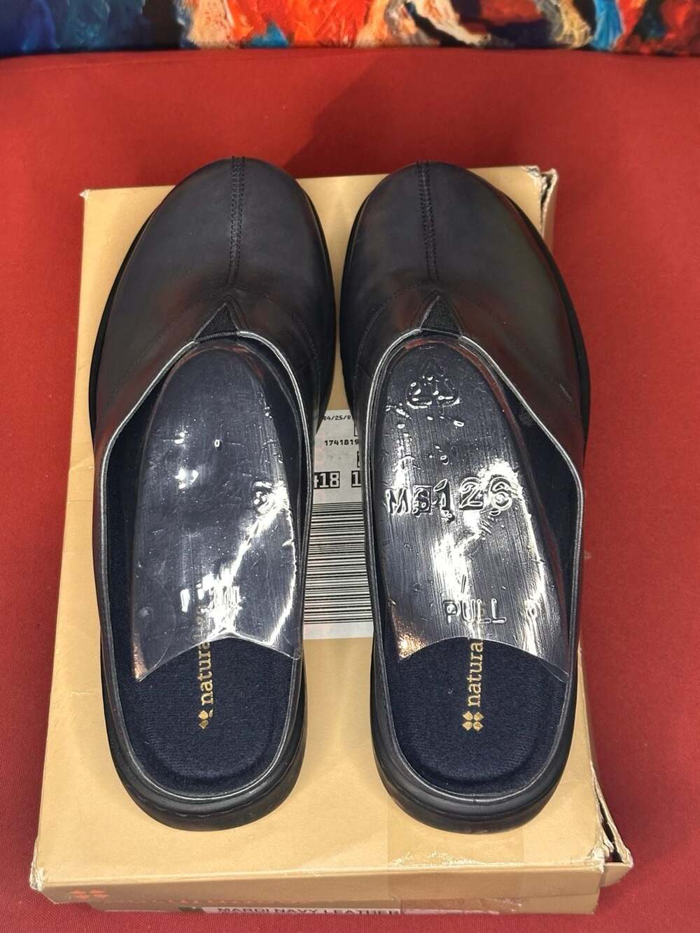Naturalizer Mardi Navy Leather Mule Clogs